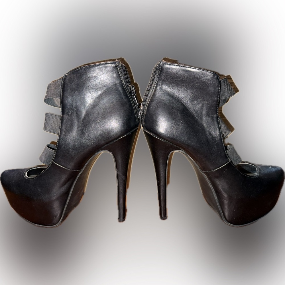 JustFab chunky stiletto pumps (6in)